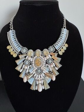 Statement Multi-Color Crystal Bib Necklace